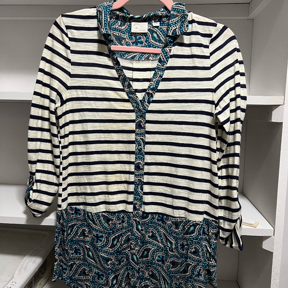 $5 -$10 Sweaters, Tops & Tees!! Anthropologie 9-H15 StCL L/S Top Stripes Paisley